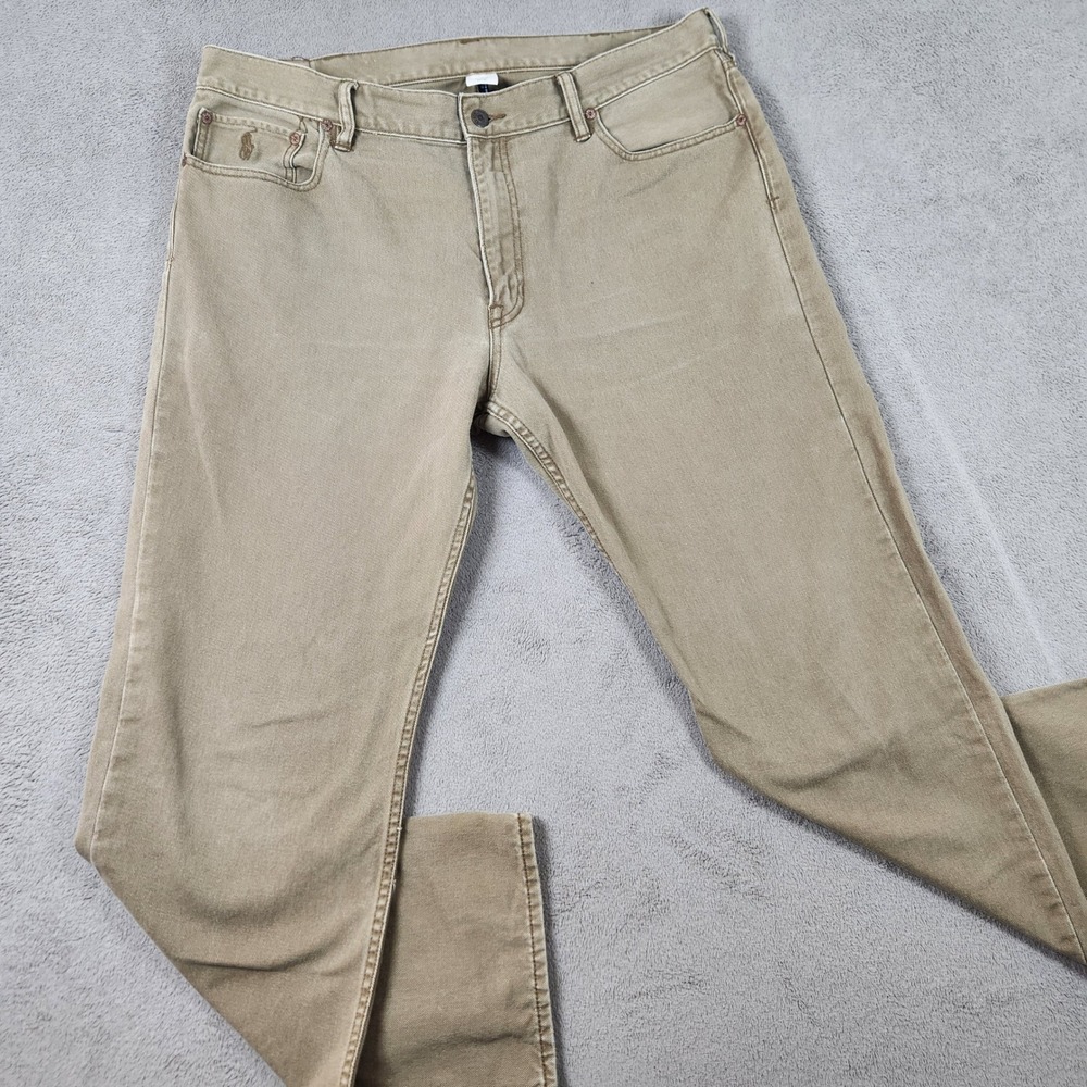 Polo Ralph Lauren Straight Leg Jeans Mens size 38x32 Tan Authentic Dungarees